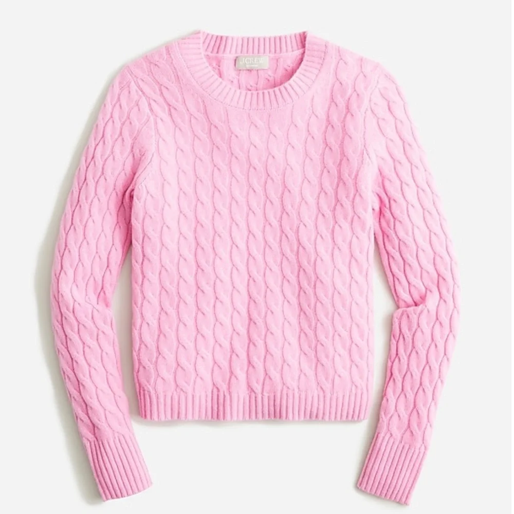 NWT J Crew Cashmere cable-knit crewneck sweater size M